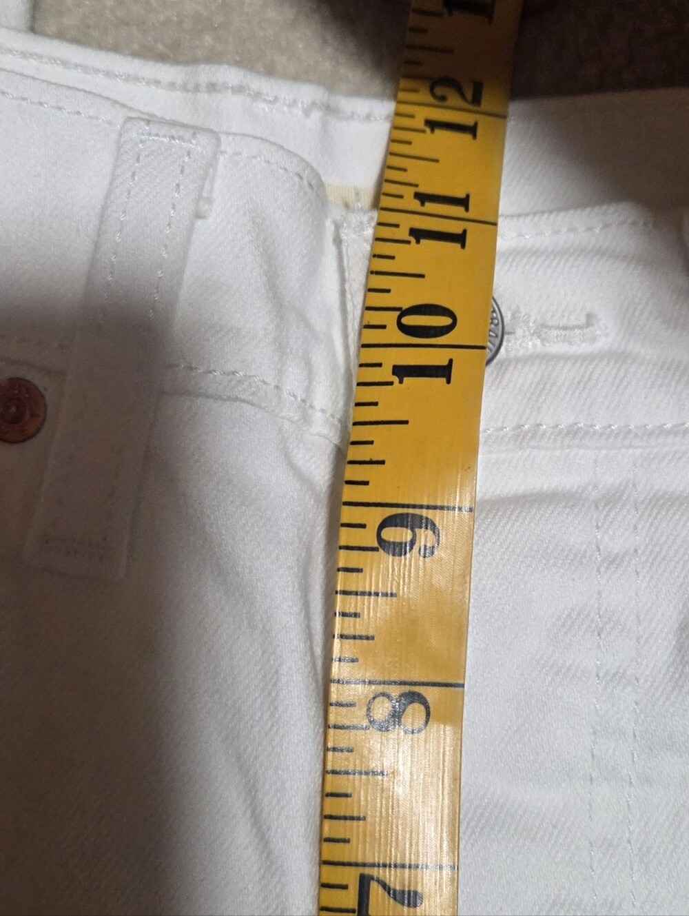 Levi’s Wedgie Straight White Denim Button Fly Jeans Size 27 - Picture 9 of 9